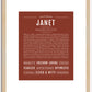 Janet | Name Art Print