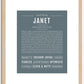 Janet | Name Art Print