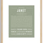 Janet | Name Art Print