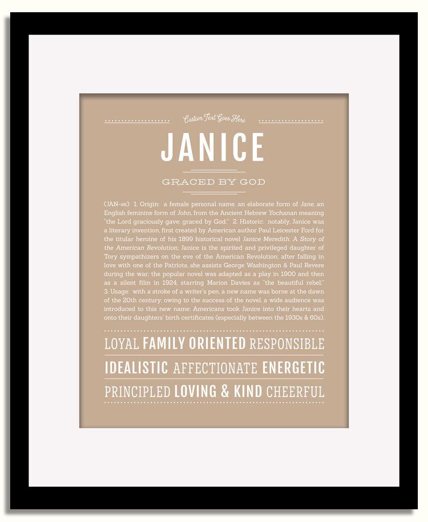 Frame Options | Tan | Black Frame, Matted