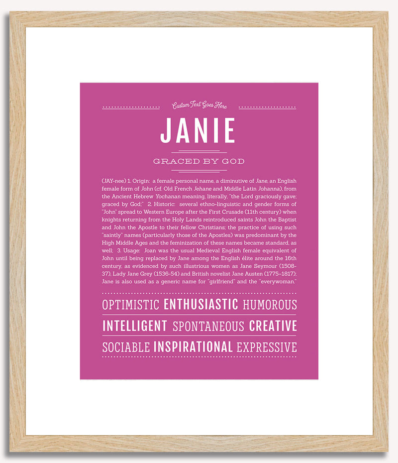 Janie | Name Art Print