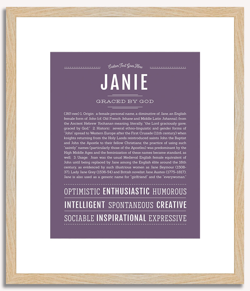 Janie | Name Art Print