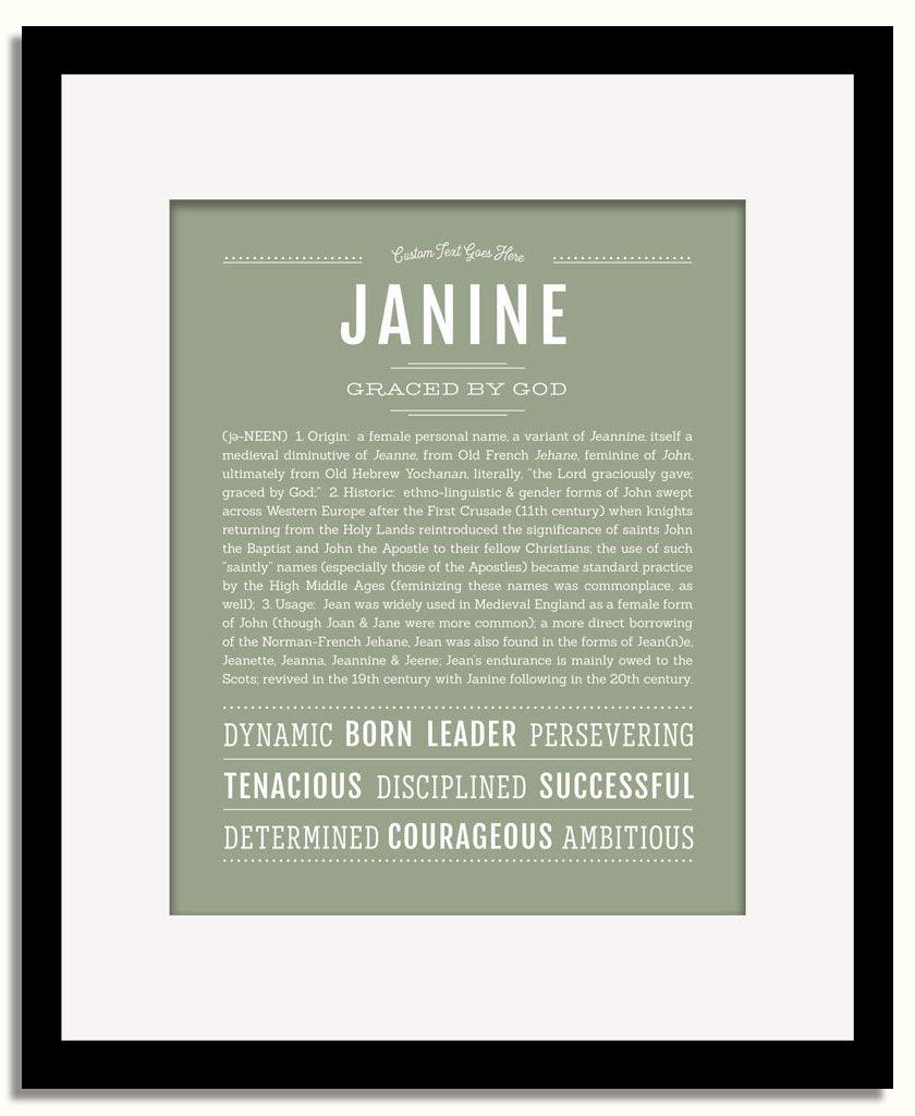 Frame Options | Sage | Black Frame, Matted