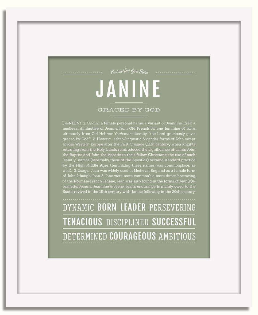 Frame Options | Sage | White Frame, Matted