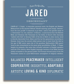 Jared Name Design Jared | Name Art Print – Name Stories