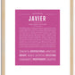 Javier | Name Art Print