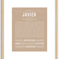 Javier | Name Art Print