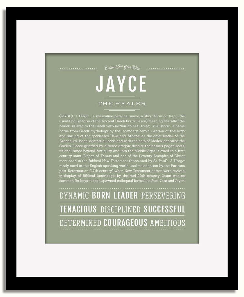 Frame Options | Sage | Black Frame, Matted