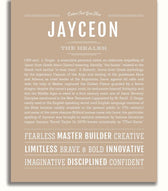Jayceon Personalized Name Meaning Art Prints – Name Stories