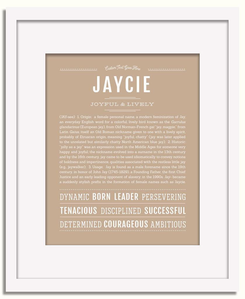 Frame Options | Tan | White Frame, Matted