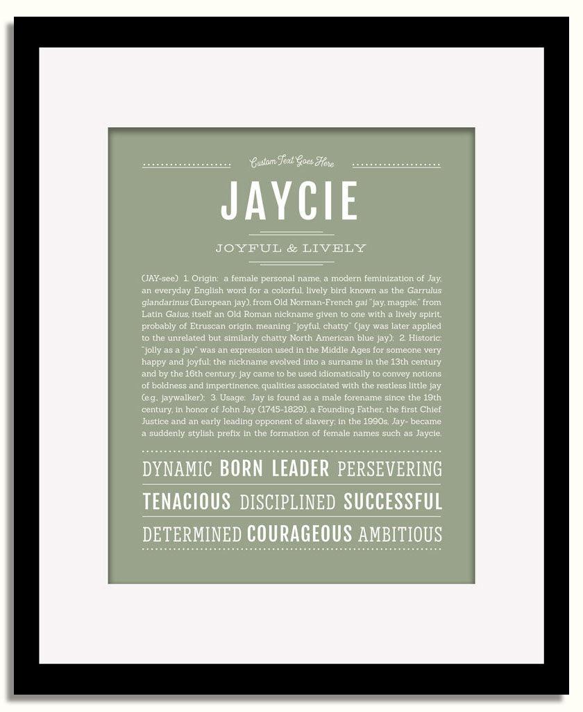 Frame Options | Sage | Black Frame, Matted