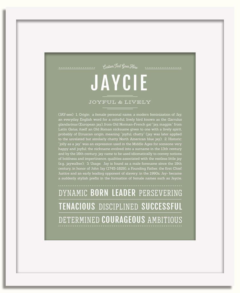 Frame Options | Sage | White Frame, Matted