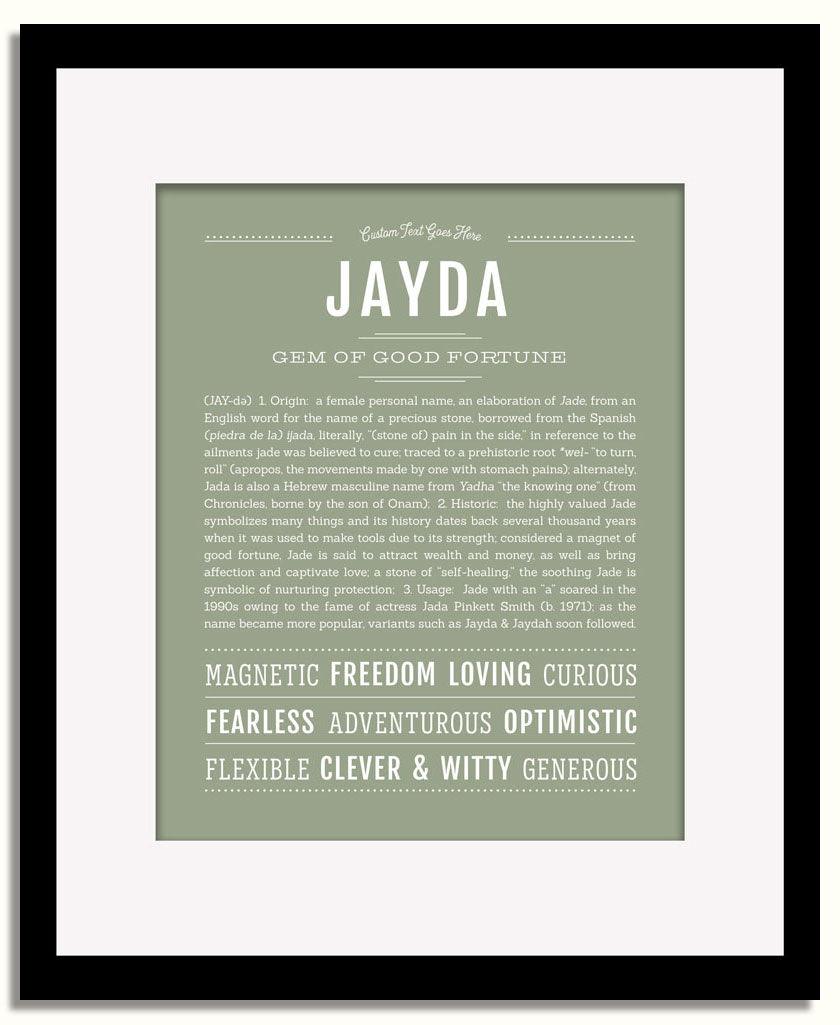 Frame Options | Sage | Black Frame, Matted