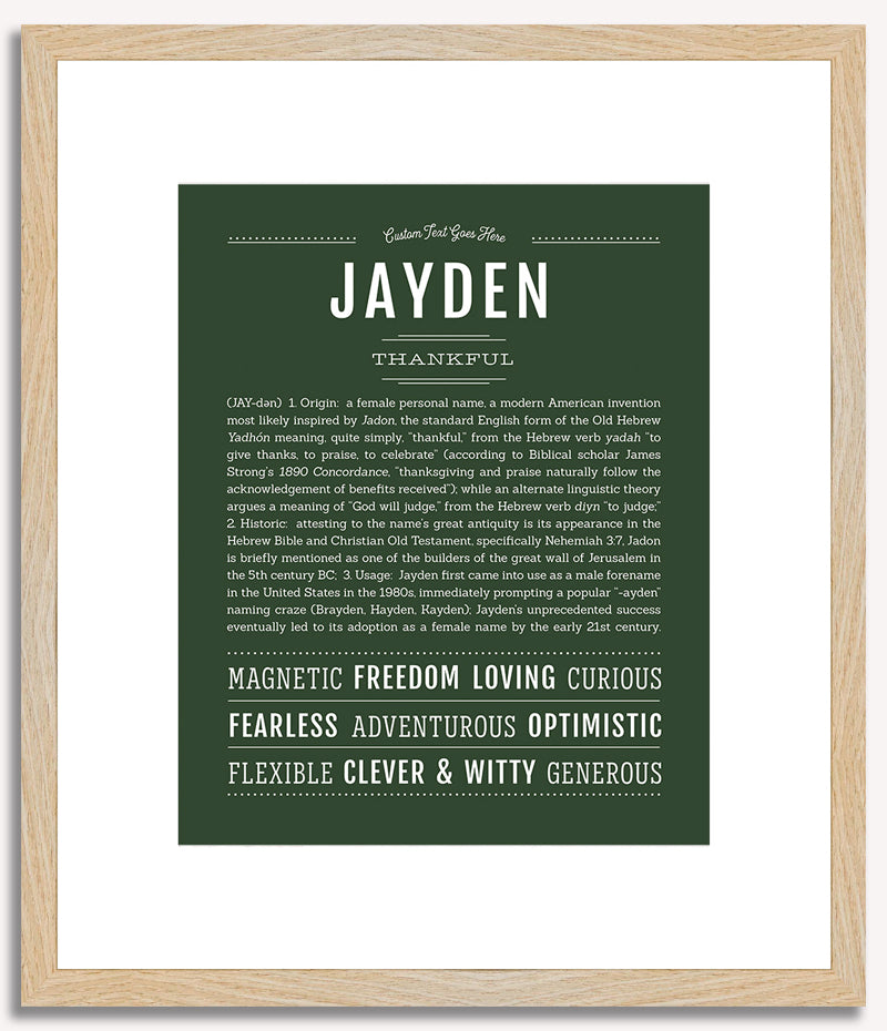 Jayden (female) | Name Art Print