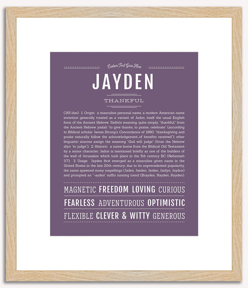 Jayden (male) | Name Art Print