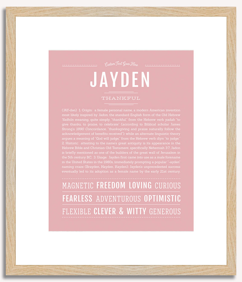 Jayden (female) | Name Art Print