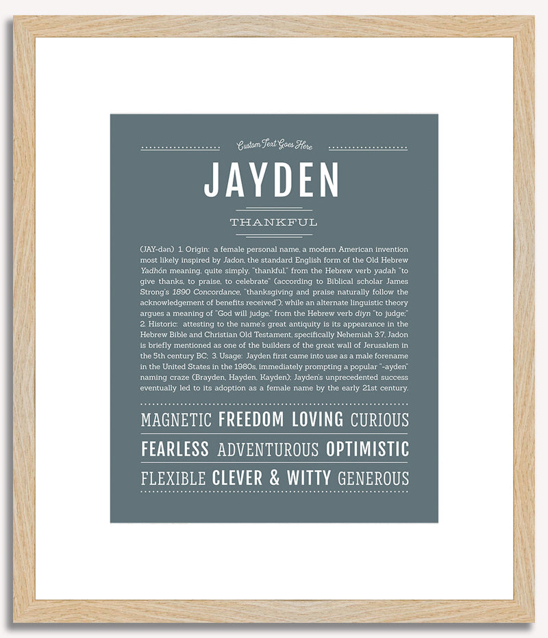 Jayden (female) | Name Art Print