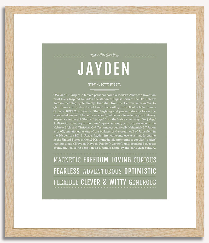 Jayden (female) | Name Art Print