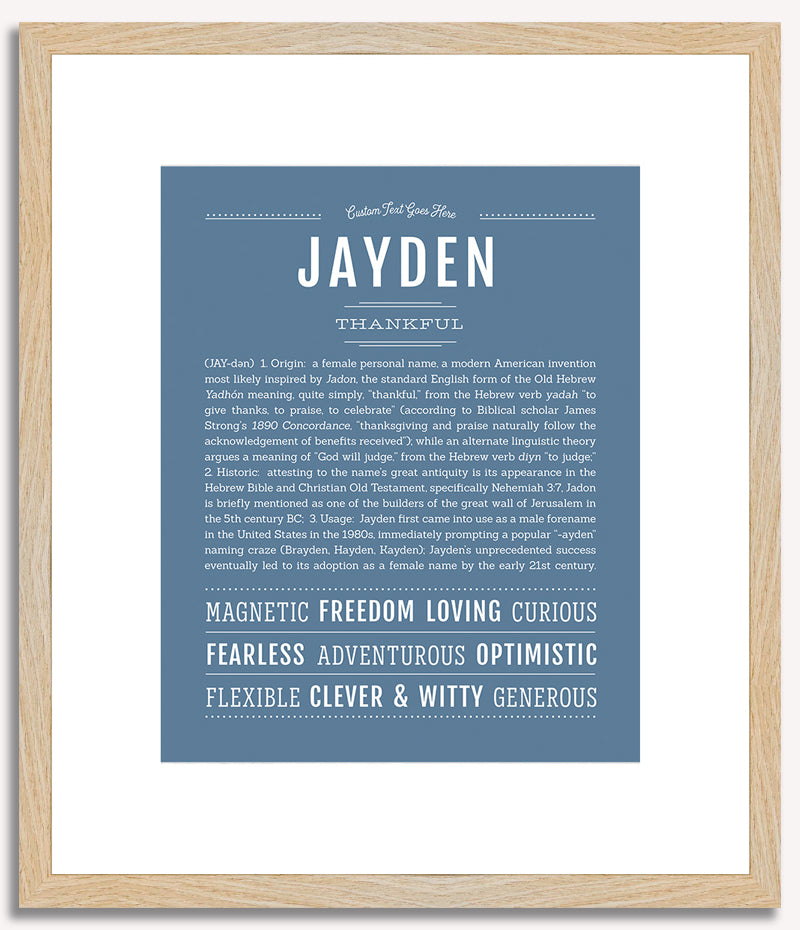 Jayden (female) | Name Art Print