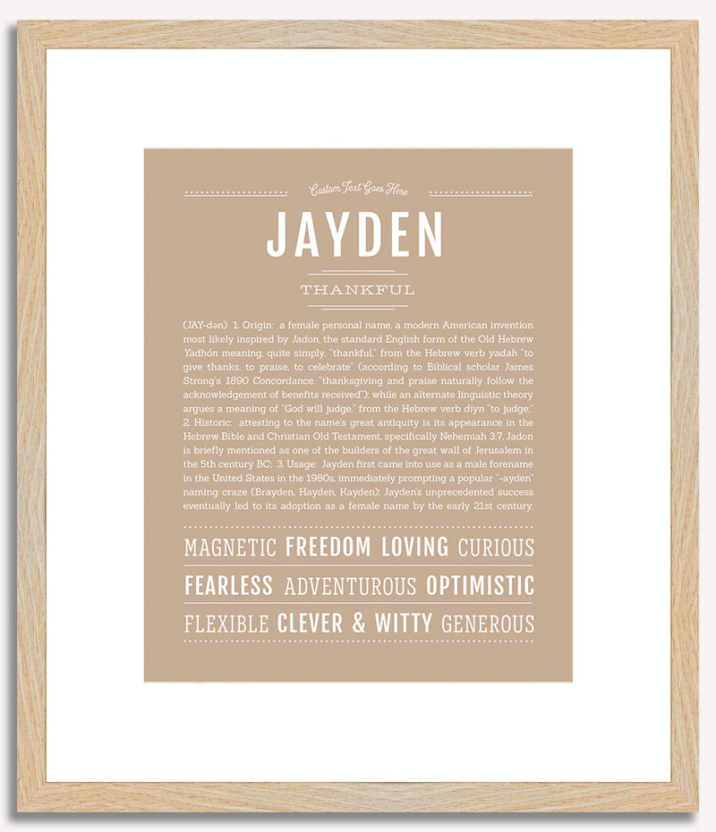 Jayden (female) | Name Art Print