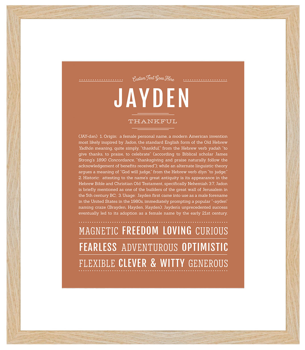 Jayden (female) | Name Art Print