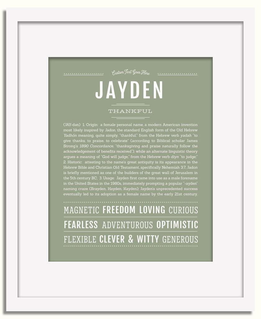 Frame Options | Sage | White Frame, Matted