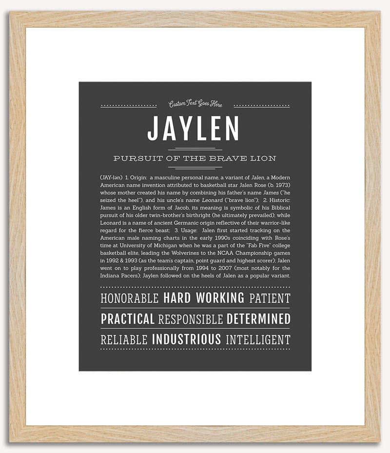 Jaylen (male) | Name Art Print