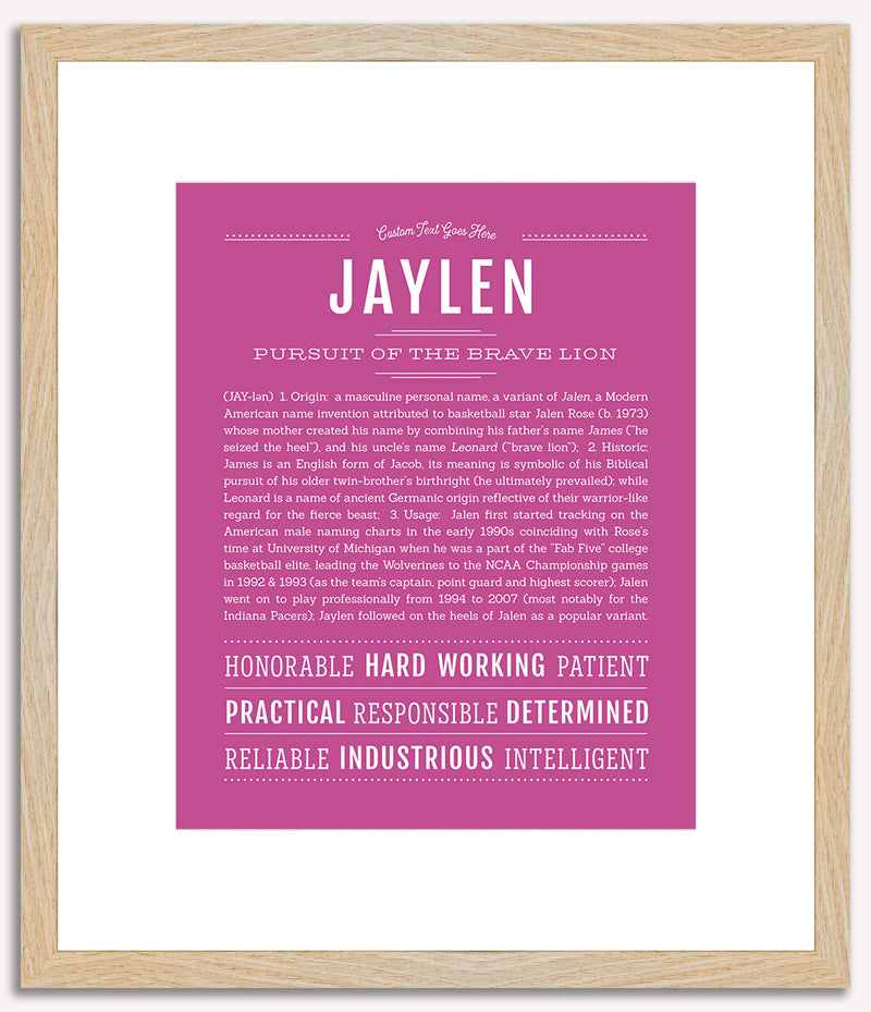 Jaylen (male) | Name Art Print