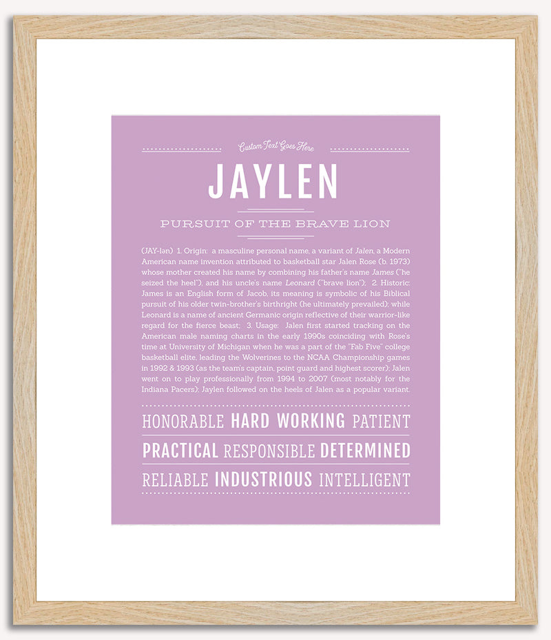 Jaylen (male) | Name Art Print