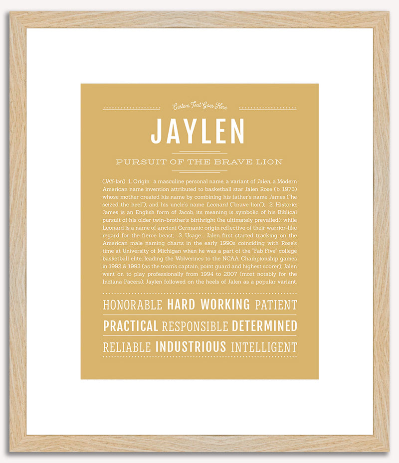 Jaylen (male) | Name Art Print