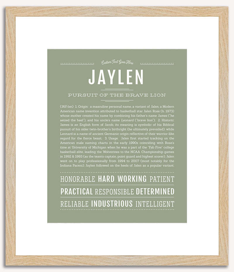 Jaylen (male) | Name Art Print