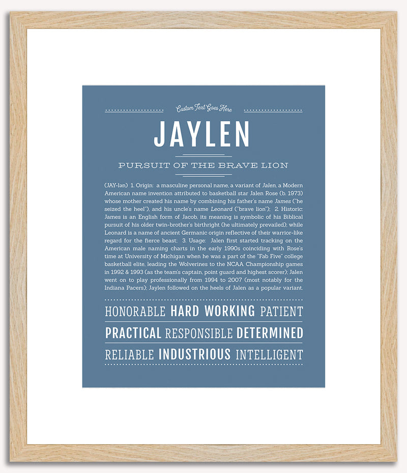 Jaylen (male) | Name Art Print