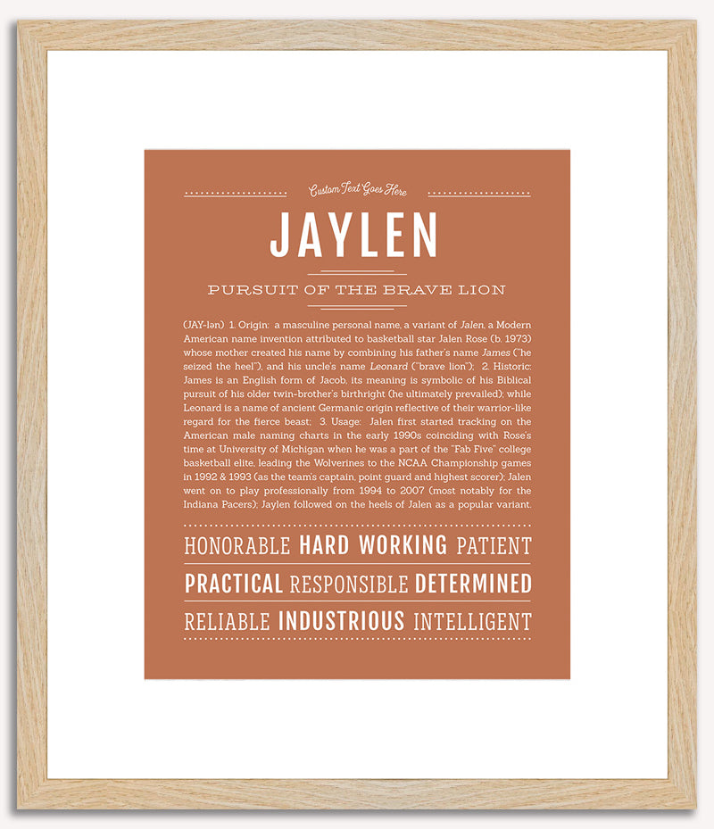 Jaylen (male) | Name Art Print