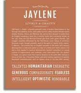 Jaylene Jaylene Personalized Name Meaning Art Prints – Name Stories