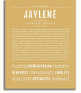 Jaylene Jaylene Personalized Name Meaning Art Prints – Name Stories