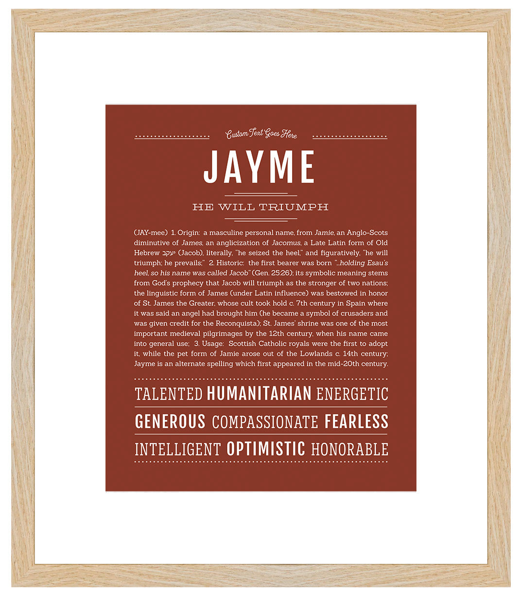 Jayme (female) | Name Art Print