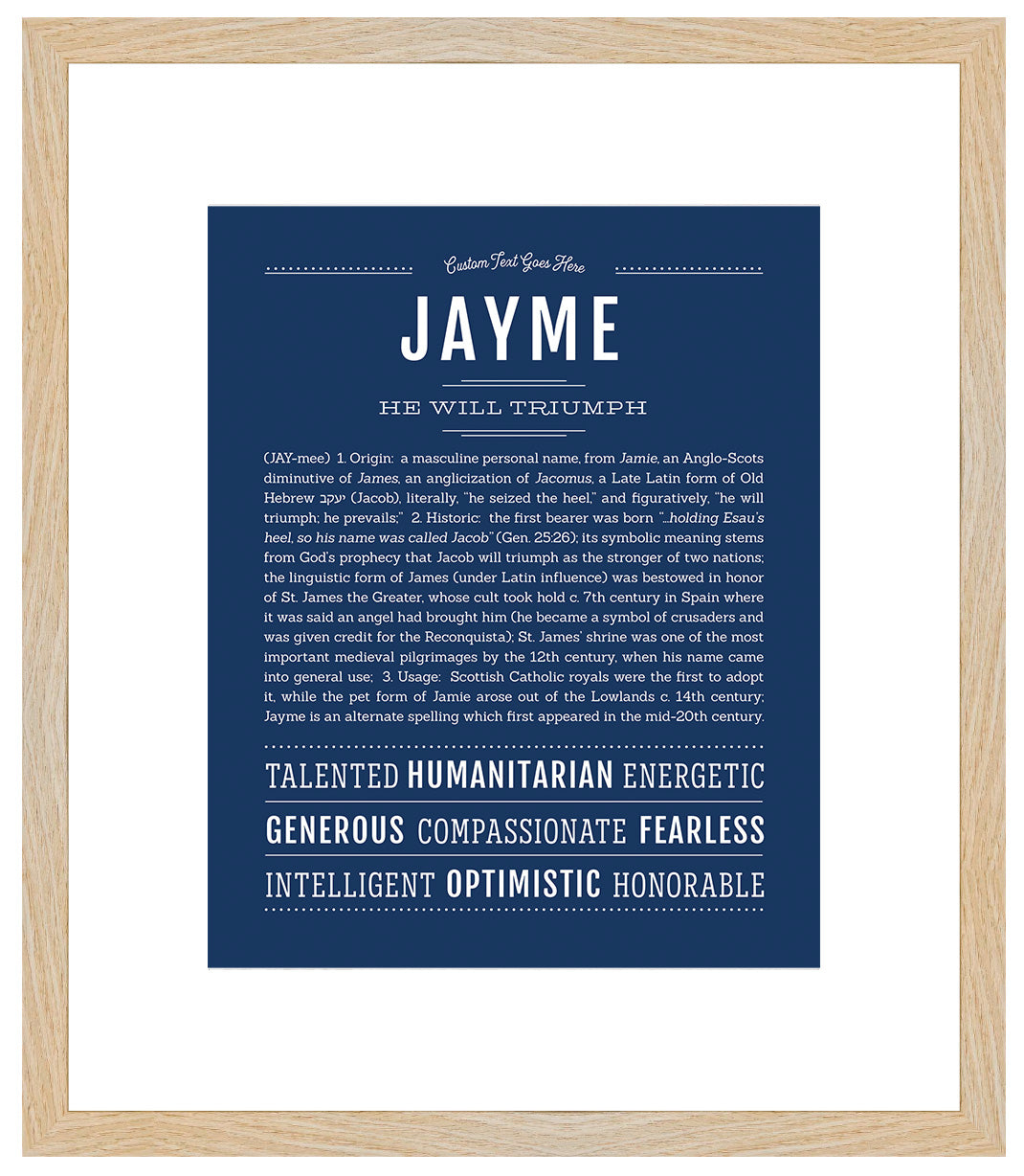 Jayme (female) | Name Art Print