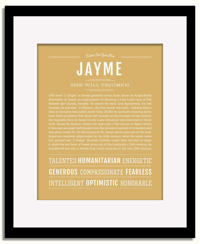 Frame Options | Matte Gold | Black Frame, Matted