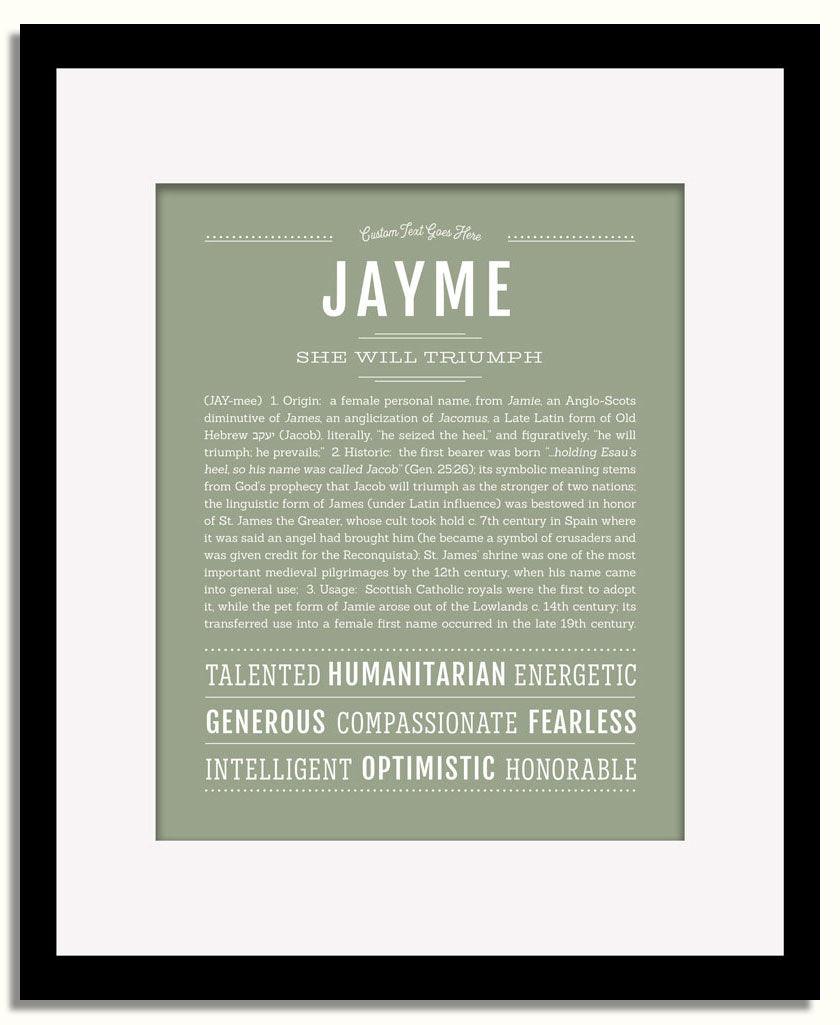 Frame Options | Sage | Black Frame, Matted