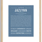 Jazlynn | Name Art Print