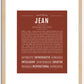 Jean (female) | Name Art Print