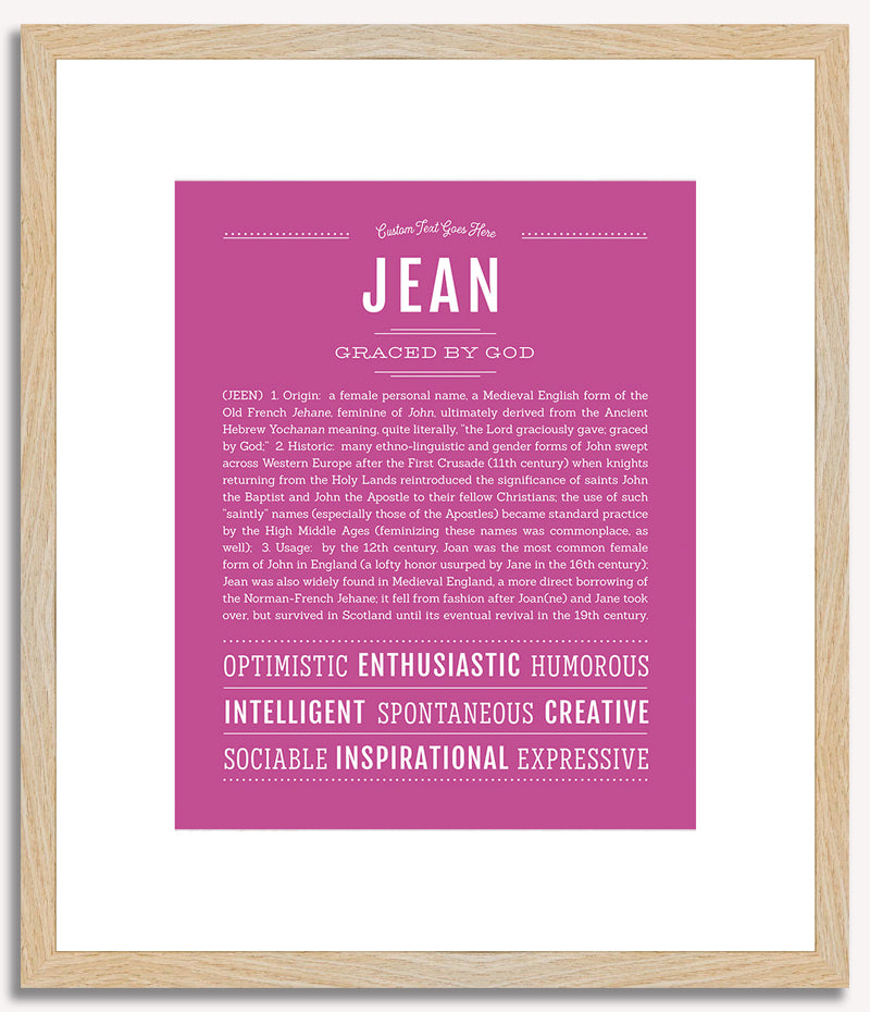 Jean (female) | Name Art Print