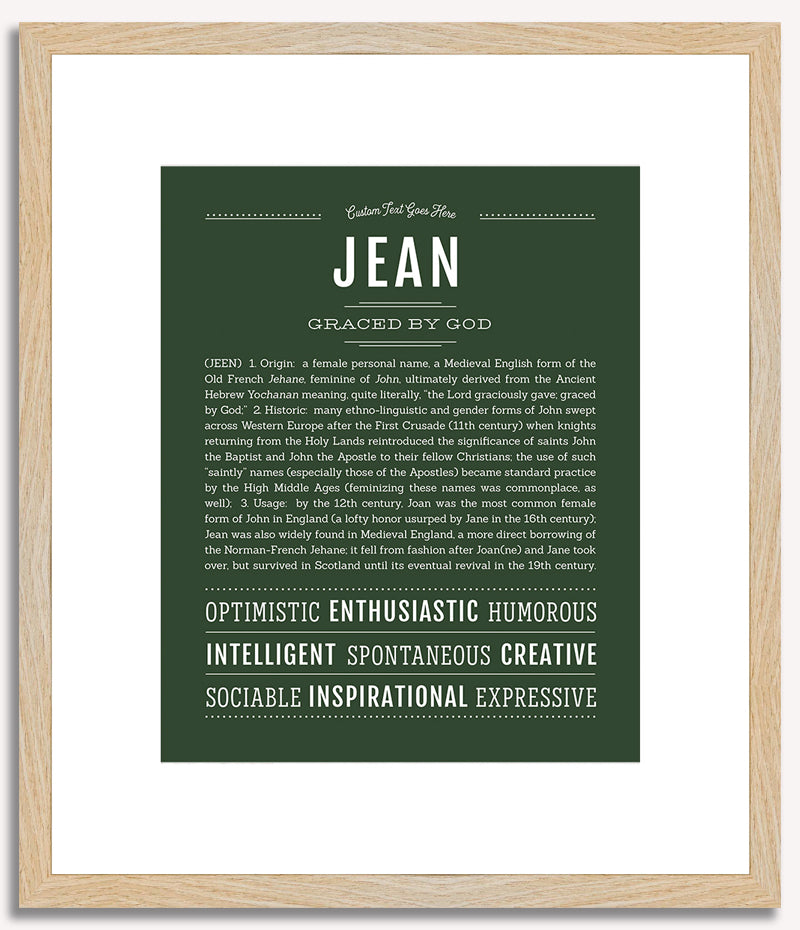 Jean (female) | Name Art Print