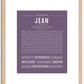 Jean (female) | Name Art Print