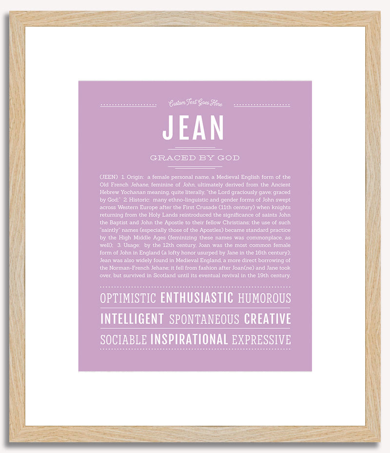 Jean (female) | Name Art Print