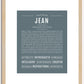 Jean (female) | Name Art Print