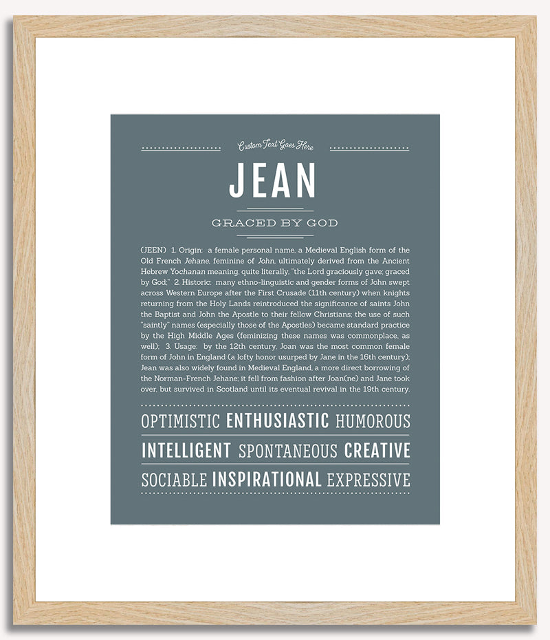 Jean (female) | Name Art Print