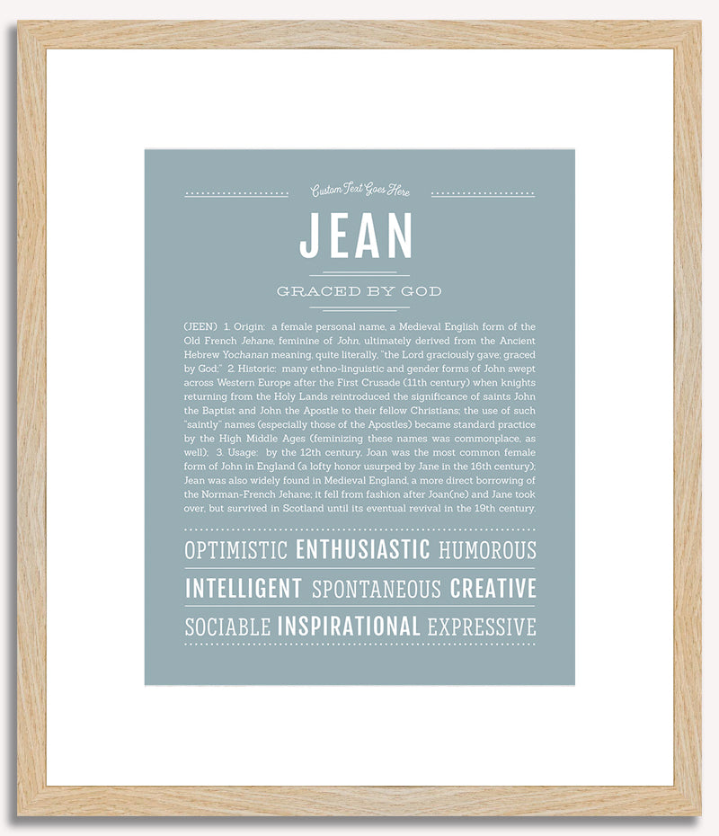 Jean (female) | Name Art Print