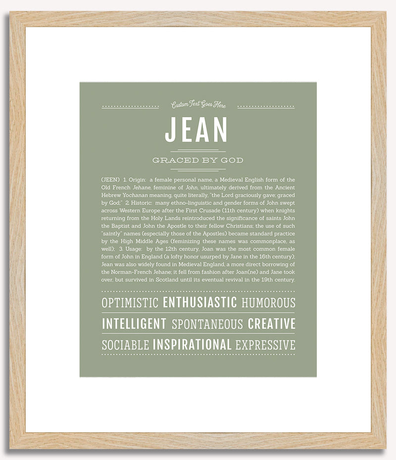 Jean (female) | Name Art Print