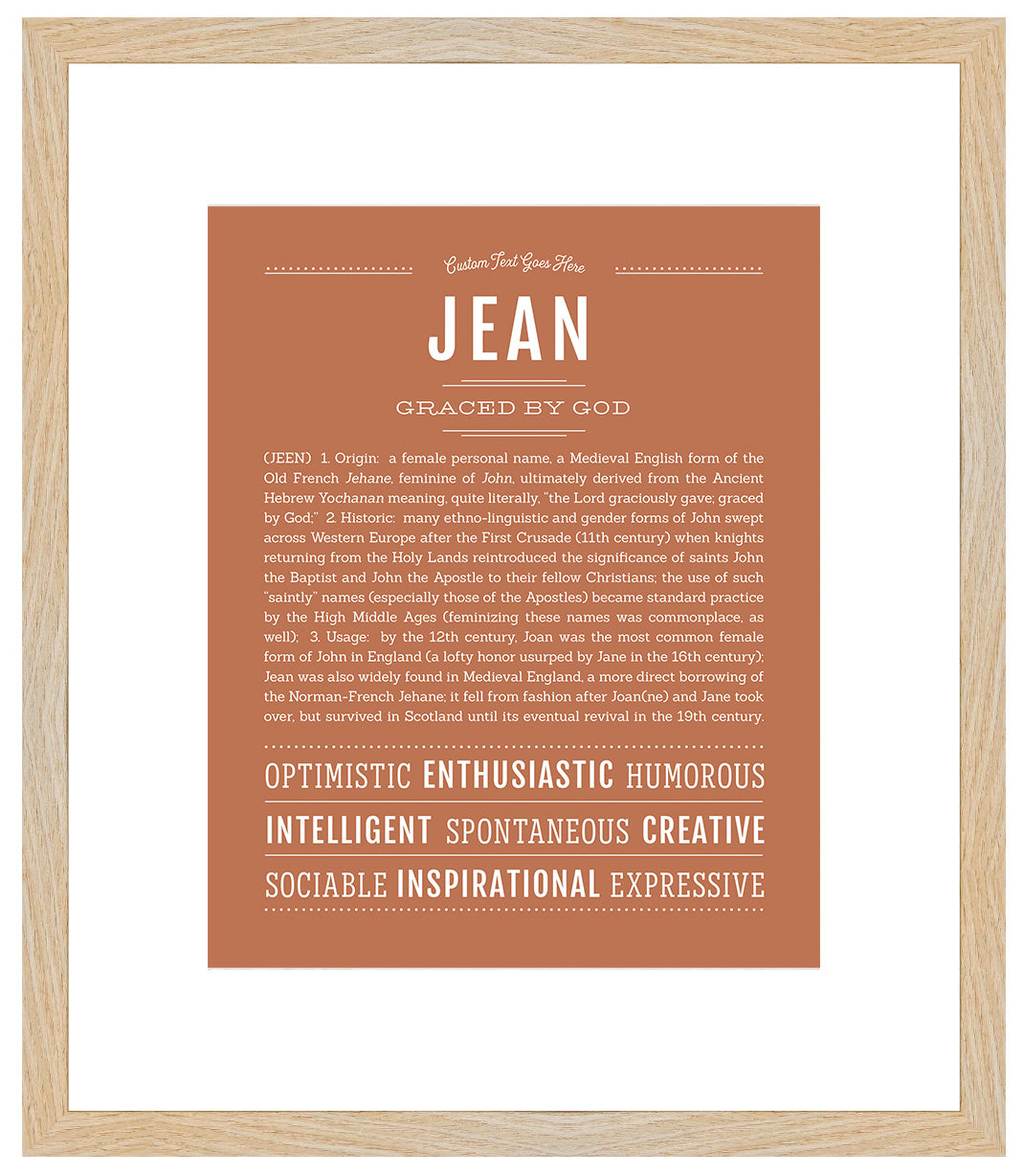 Jean (female) | Name Art Print